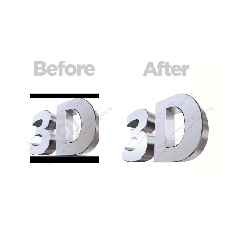Before and after of a design through vector art