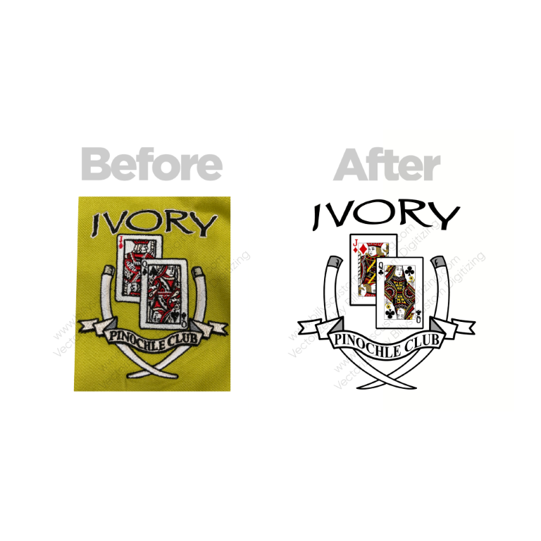 Before and after of a design through vector art