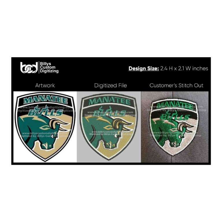 Artwork in digitized and stitch form