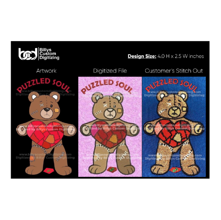 Artwork in digitized and stitch form