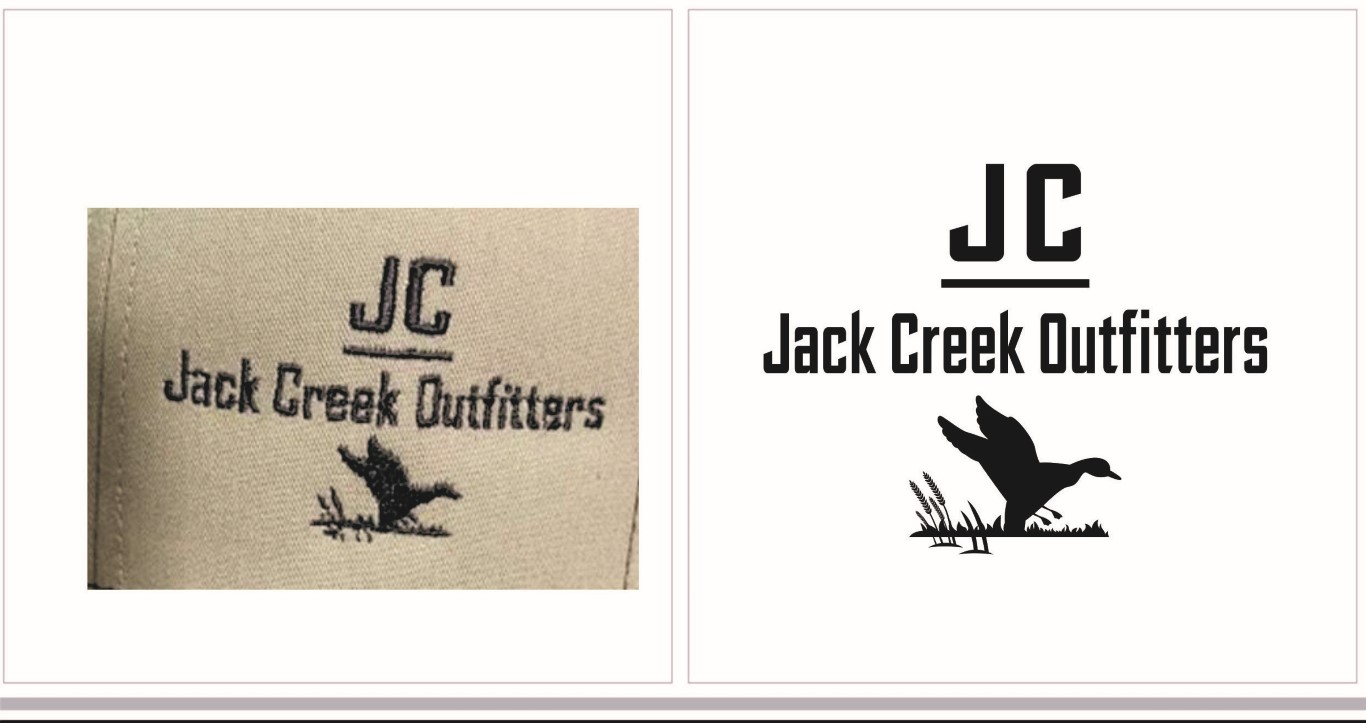 Logo embroidery work on fabric