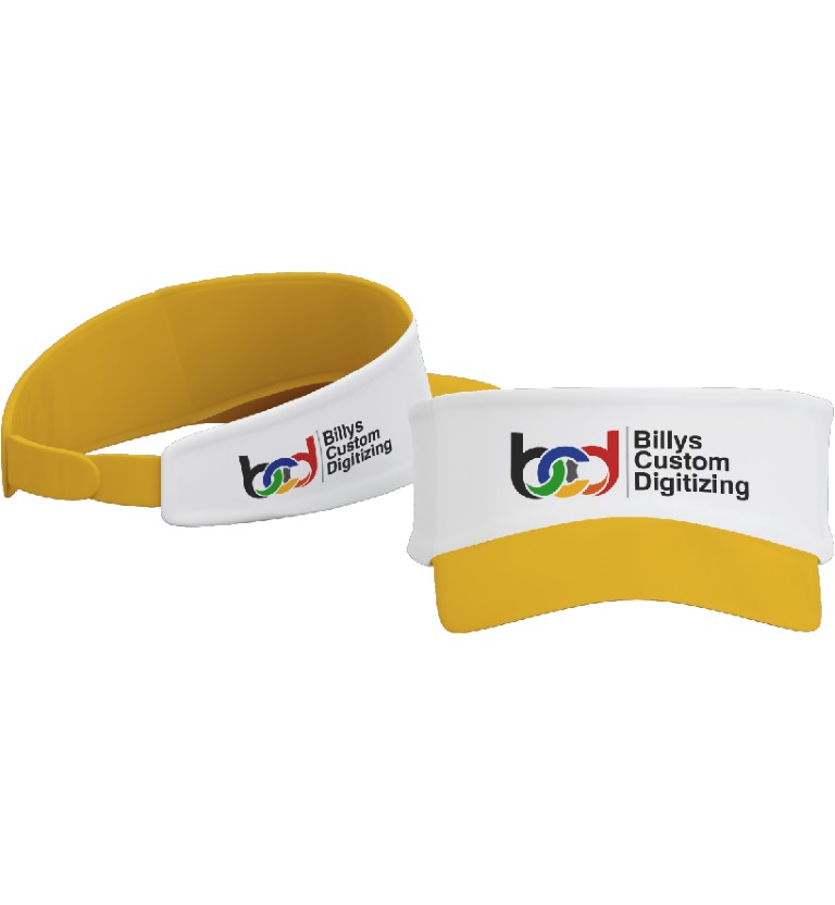 Visor with embroidered design